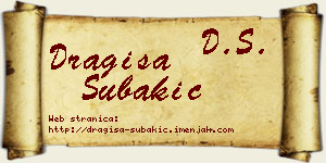 Dragiša Šubakić vizit kartica